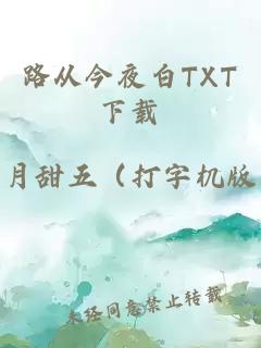 路从今夜白TXT下载