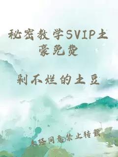 秘密教学SVIP土豪免费