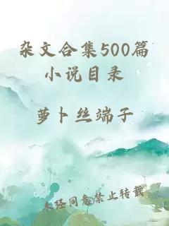 杂文合集500篇小说目录